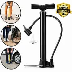 Bomba de Ar Manual Portátil para Bicicleta, Moto e Bola – Enche Pneu, Piscina e Balão | Compacta, Resistente e Leve