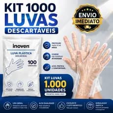 Luva Plástica Descartável Inoven 1000 Unidades Cozinha Higiene Limpeza
