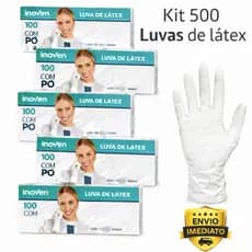 Luva de Látex Descartável Com Pó 500 Unidades Alta Resistência Uso Profissional