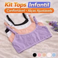 Kits Sutiãs Infantil Juvenil Algodão Cotton Liso Alta Qualidade Maya Conforto Dia a Dia Menina Moça