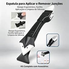 Espátula Rejunte Removedor De Silicone 3 em 1 Raspador Calafetagem Com 5 Tipos De Rarios de acabamento Para Piso Massa