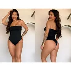 Maiô Body Tomara que Caia Feminino Liso com Bojo Praia Casual Modelador