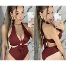 Maiô Body Argola Modelador Feminino com Bojo Multiformas Praia Piscina Confortavel Veste Perfeito