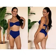 Biquíni Hot Pant Cintura Alta Fio Duplo Suplex Premium Alta Sustentação  - Bojo Removível Moda Praia