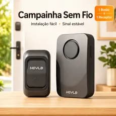 Campainha Sem Fio Bivolt IP55 Alto Volume | Tom/Volume Ajustável | Fácil Instalação