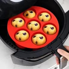 Forma de silicone para airfryer Cesto Forro Protetor para air fryer Assadeira redonda Bolos Tortas