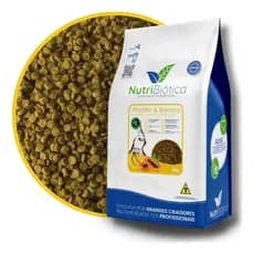 Ração Extrusada NutriBiótica Psitacídeos Mamão E Banana 300g Ring Neck Calopsita Rosela Agapornis