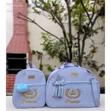 kit de Bolsas Maternidade com Fita e Coroa Bordada (2 Peças)