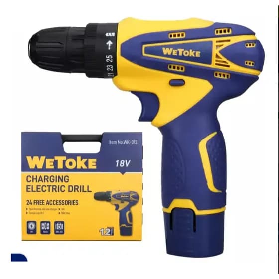 Furadeira Parafusadeira 18V2 Baterias Furadeira Profissional Furadeira Amarela eAzul Parafusadeira