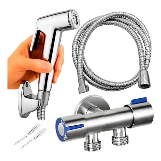 Ducha Higiênica Registro Aço Inox Super Luxo 1/4 Volta Ducha Higiênica 2 Saídas