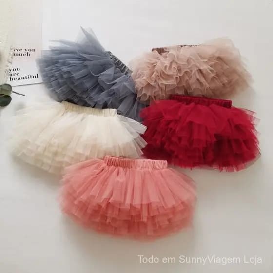 Saia Tutu Para Meninas Crianças De Malha Simples Saias Curtas Moda Verão