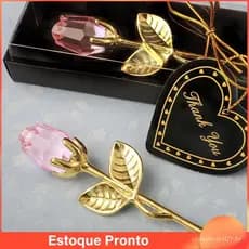Flor De Rosa De Vidro Cristal Com Caixa Artificial Mini Forever Ouro Vermelho Para Namorada Presente De Casamento O Dia