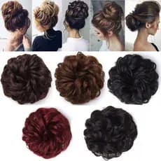 MONSA Enfeite/Presilha De Cabelo De Borracha Marrom Cacheado Coque Feminino