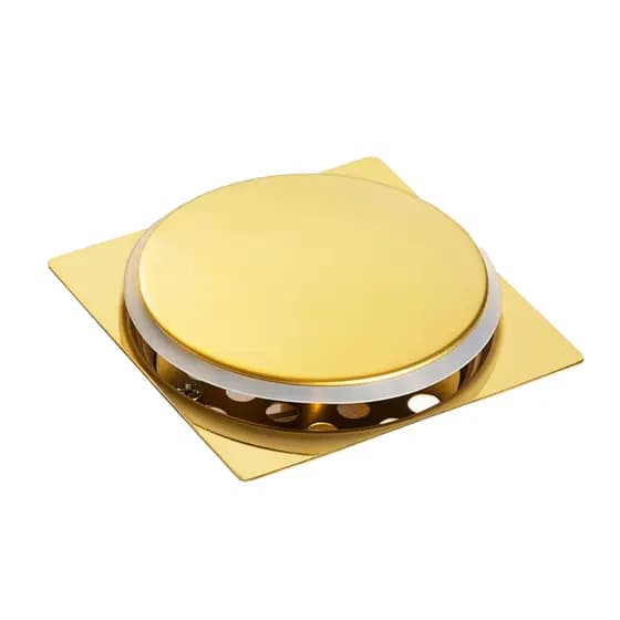 Ralo Click Inteligente Dourado Para Banheiro Inox Super Luxo Banhado 10x10CM