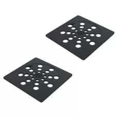 Kit 2 Ralo Grelha Preto 15x15 Quadrado ABS De Engenharia Com Fechamento Abre e Fecha
