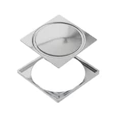 Ralo Click + Porta ralo 10x10 Para banheiro Anti -Insetos e Veda Cheiro Inox Fácil fechamento- Cromado