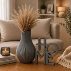 Kit Vaso Decorativo Com Palavra Home Para Sala Quarto Escritório Decoração