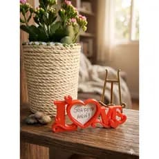 Porta Retrato LOVE Coração com Foto Inclusa Presente Namorados Dia das Mães