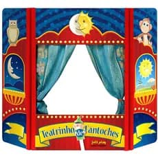 Teatro De Fantoches 99x65cm Jott Play Colorido Para Usar Sobre a Mesa Brinquedo de Madeira Educativo