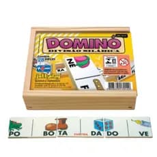 Dominó Divisão Silábica Jogo Tradicional Brinquedo Educativo de Madeira - Jogo infantil Original Top