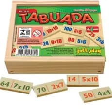 Tabuada 54 peças Infantil Material Escolar Em Madeira Educativo Pedagógico Jott Play Em Mdf Original