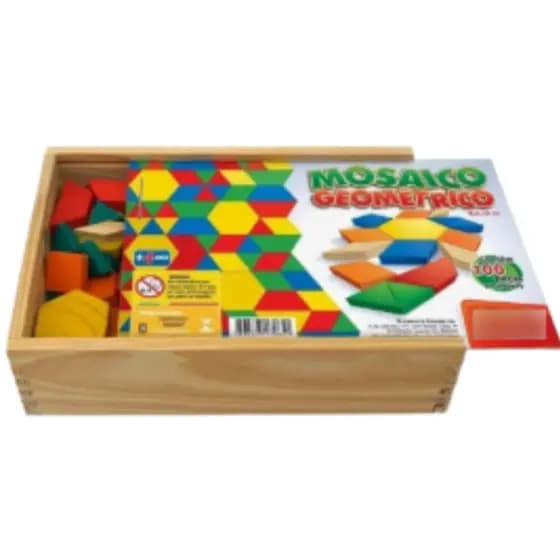 Mosaico Geométrico 100 Pçs Criança Escolar Criatividade Colorido Pedagógico Material Educativo Jott