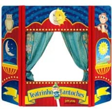 Teatro De Fantoches Colorido Infantil Grande Para Usar Sobre a Mesa Brinquedo de Madeira 99x65cm