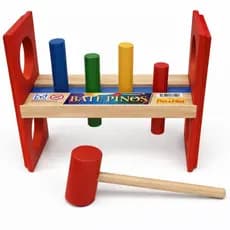 Jogo Bate Pinos Brinquedo Educativo Jott Play Grande Madeira Crianças Raciocínio Kids