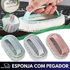 Esponja Com Pegador Para Limpeza Pesada Cozinha Para Panelas, Grades e Superfícies Difíceis