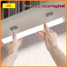 Luminária LED Inteligente com Sensor de Movimento – Recarregável USB para Armário, Corredor e Escada
