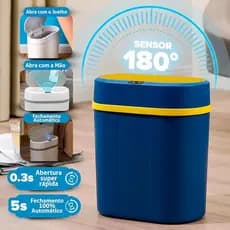 Lixeira Inteligente Automática com Sensor de Movimento 12L Abertura Rápida e Fechamento Automático