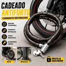 Cadeado Para Moto Bicicleta Bike Capacete Portão Porta Corrente Segurança Antifurto Trava Grossa