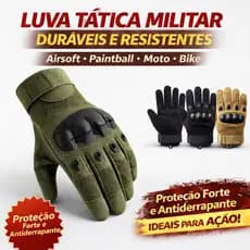 Luva Tática Militar Airsoft Paintball Proteção Esporte Aventura Resistente Pra Moto Bike (tamanho único)