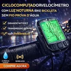 Ciclocomputador Velocímetro Com Luz Noturna Bike Bicicleta Sem Fio Prova D'água