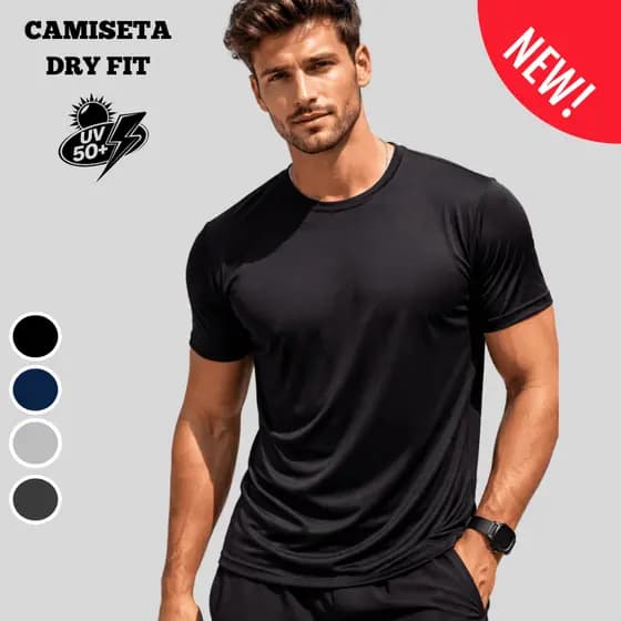 Camisa Dry Fit Masculina Proteção UV 50+ Camiseta Treino Academia Corrida Esportes em Geral Termica