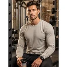 Camisa Térmica Masculina Manga Longa UV 50+ Segunda Pele Slim Fit Treino Academia Corrida Proteção Solar Esportiva