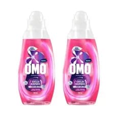 Kit 2 Lava-roupas Liquido Omo Ciclo Rapido Acao Cuidado750ml