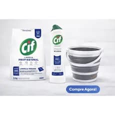 Kit Limpeza CIF Profissional + Balde Dobrável 10L