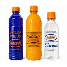 Kit Limpeza Automotivo Shampoo Lava Auto, Silicone, Pretinho Brilha Pneu