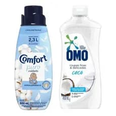 Kit Roupas Delicadas Amaciante Comfort + Omo Coco 500ml