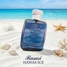 Rasasi Hawas Ice Perfume Masculino Importado EDP 100ml Original Árabe Fresco Cítrico Apple Lemon Fixação Forte