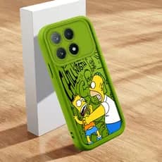 Capa Para Xiaomi Poco X6 Pro 5G Capinha De Simpson Celular Macio Case Verde Rosa Vermelha 1897 TY
