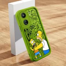 Capa Para Xiaomi Redmi 13C Poco C65 Capinha De Simpson Celular Macio Case Verde Rosa Vermelha 1897 TY
