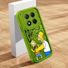 Capa Para Xiaomi Redmi Note 14 Pro Poco X7 5G Capinha De Simpson Celular Macio Case Verde Rosa Vermelha 1897 TY