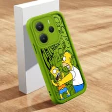 Capa Para Xiaomi Redmi Note 14 5G Capinha De Simpson Celular MacioSimpson Case Verde Rosa Vermelha 1897 TY