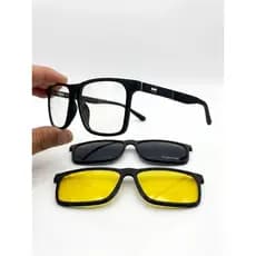 Armação De Óculos Clipon Com Lente Polarizadas Masculino Bandeira 3 Em 1 Sunglasses Magnetic Eyewear