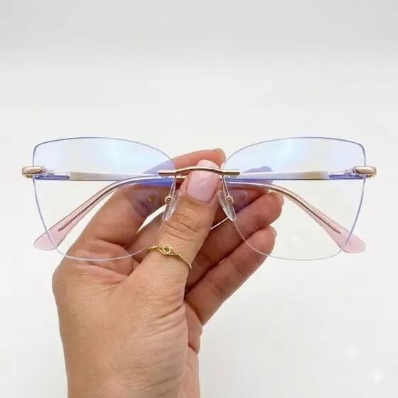 Armação de óculos para Grau Feminino Balgriffi Parafuso Moderna  Promoção Leve Anti Alergica 3 Peças