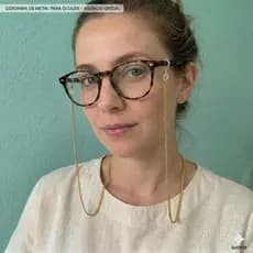Cordão de óculos delicado Colorido corrente de segurança fashion/Novo Dourado Preto Rose Correntinha