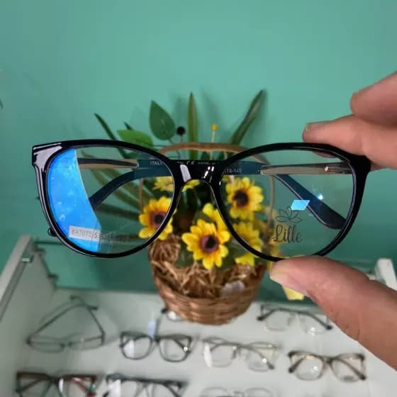 Óculos Feminino Acetato TR90 Design Moderno Leve Resistente Para Grau Peças Únicas da Loja Física