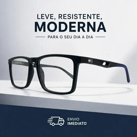 Armação Óculos Masculino Leve Resistente Confortável Design Moderno Qualidade Premium